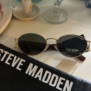 Steve Madden Gold Frame Oval Sunglasses